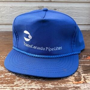 Vintage TRANSCANADA Pipelines trucker hat rope blue snapback